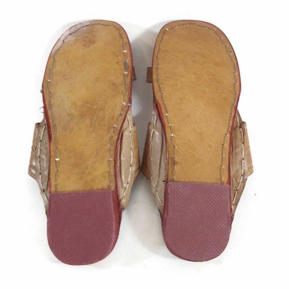 Women's Flip Flop Sandal Thong Flat Handmade Leather Summer Shoe Brown Tan Sz 10 - Picture 6 of 6